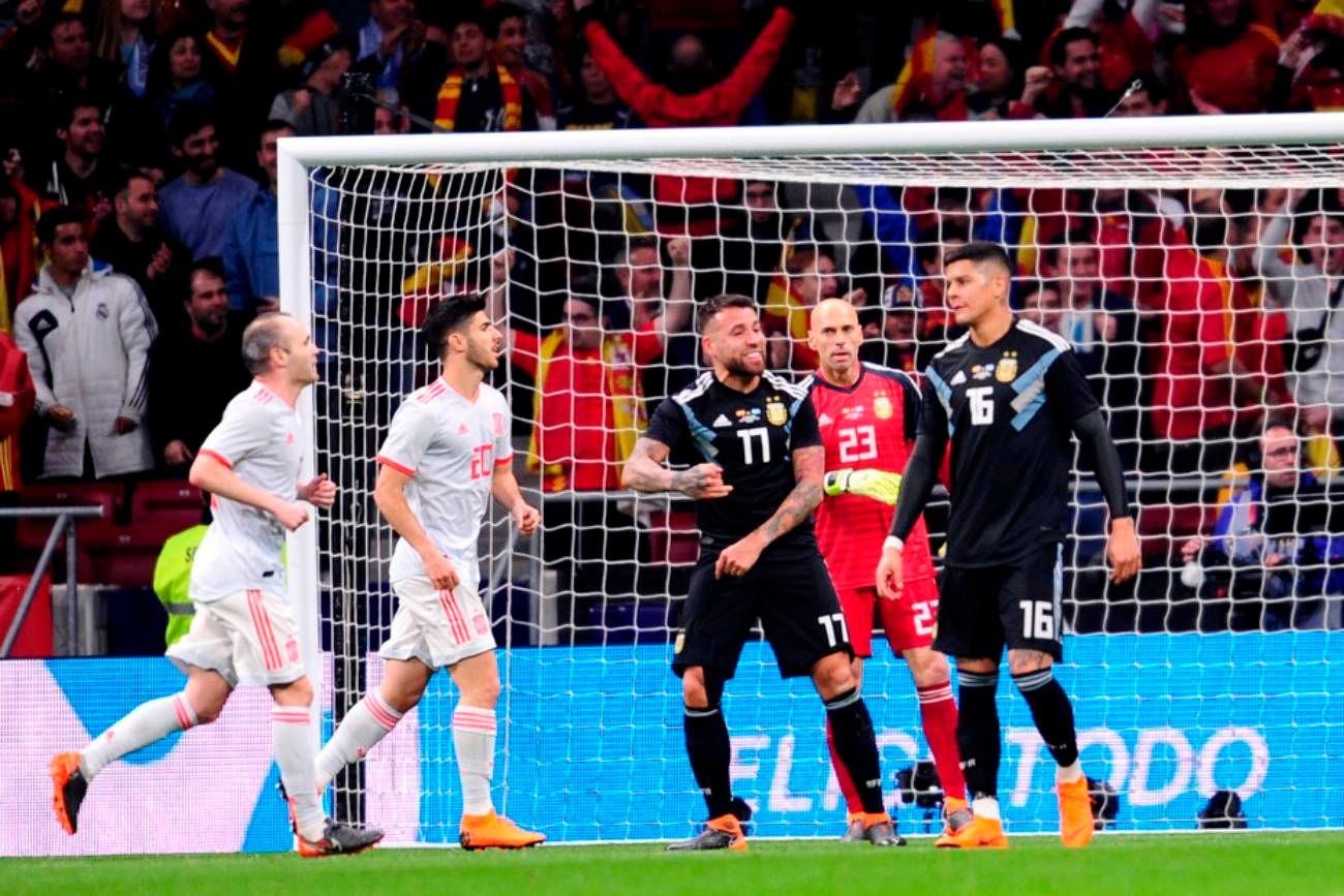 El último Argentina-España, con Sampaoli.