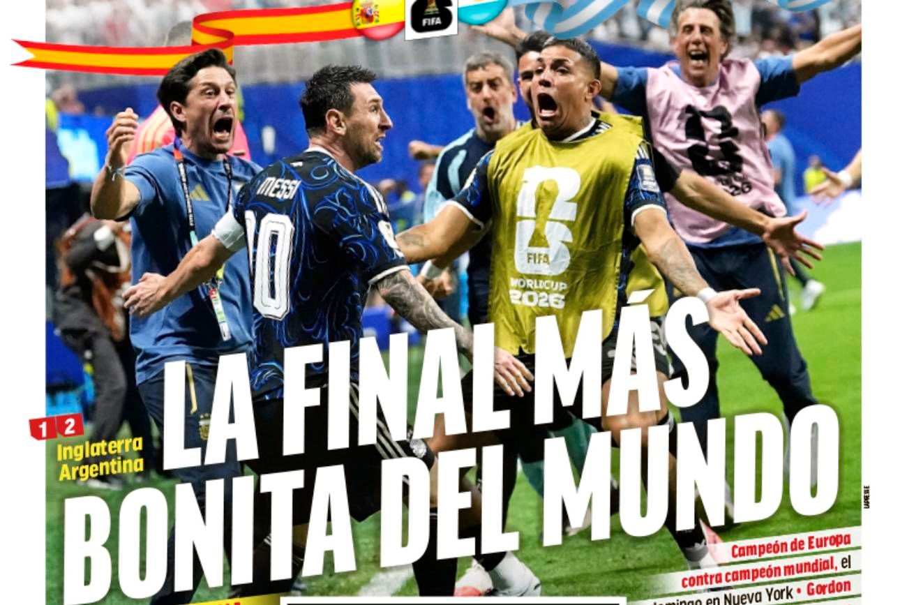 La tapa del diario Marca sobre el triunfo de Argentina.