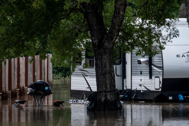 Inundaciones en Uvalde, Texas, el jueves 16 de julio de 2026. 