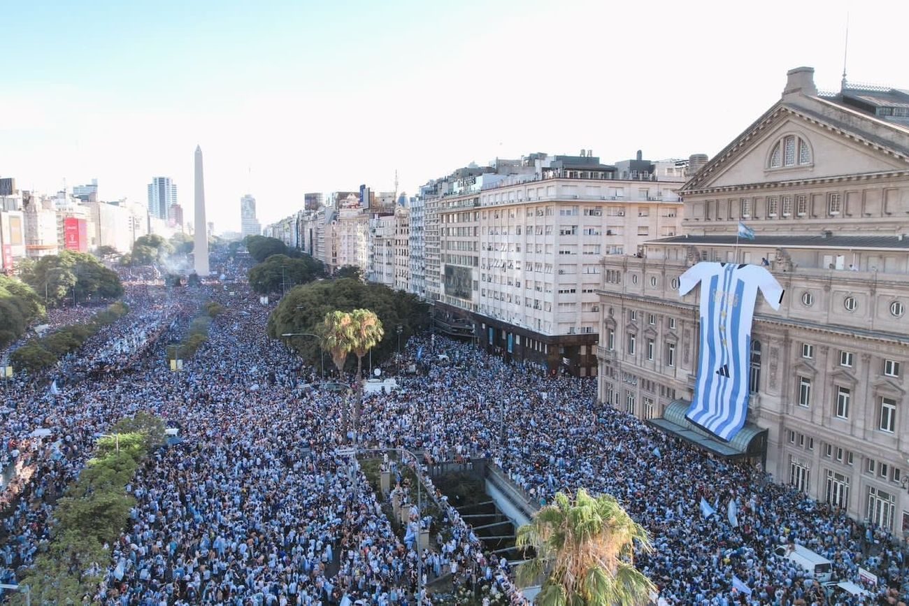 Los festejos en Argentina por la obtención del Mundial 2022 en Qatar. 
