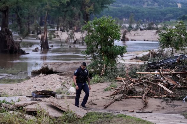 Inundaciones en Uvalde, Texas, el jueves 16 de julio de 2026. 
