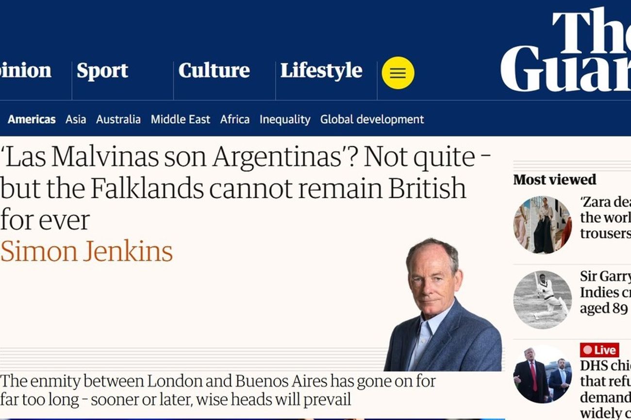 The Guardian pidió a retomar las negociaciones por las Islas Malvinas: No pueden ser británicas para siempre