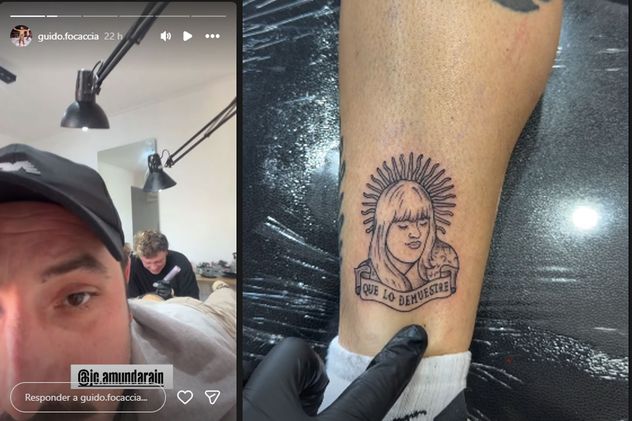 Cumplió su promesa, y se tatuó a Morena Rial. Foto: captura pantalla.