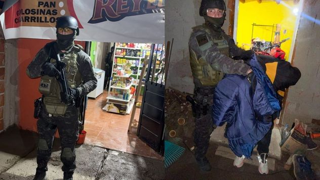 Allanamiento y detenciones en La Falda.