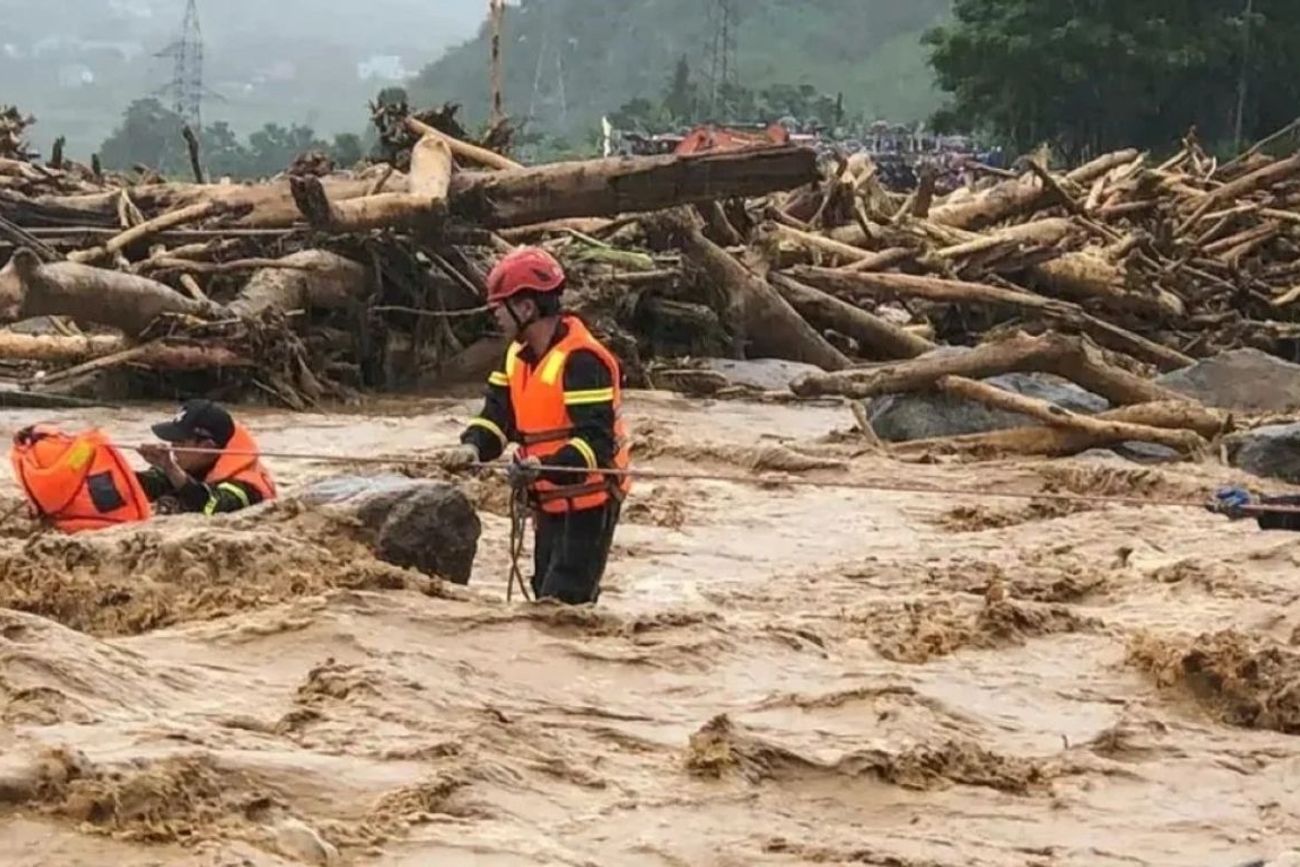 Inundaciones y deslizamientos de tierra en la provincia de Lai Chau, Vietnam.