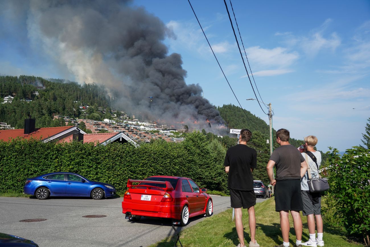 Incendio en Drammen. (Thomas Fure/NTB Scanpix vía AP)
