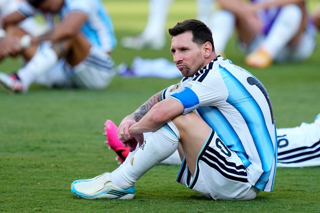 Lionel Messi, en el final del partido que Argentina perdió con España en el Mundial 2026.