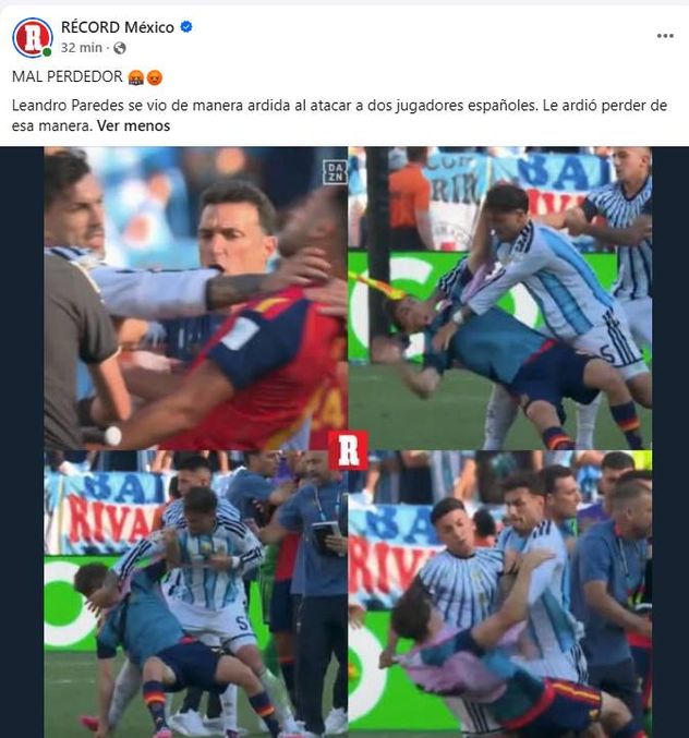 Los posteos del diario mexicano Récord.