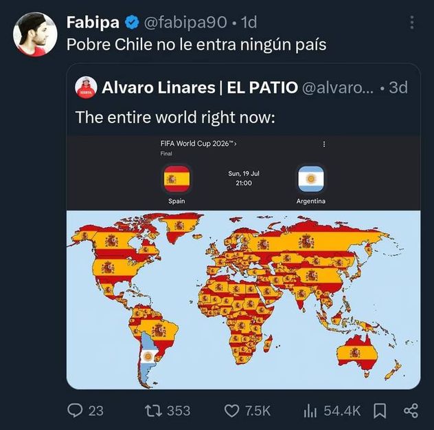 Los mejores memes de Argentina y España.