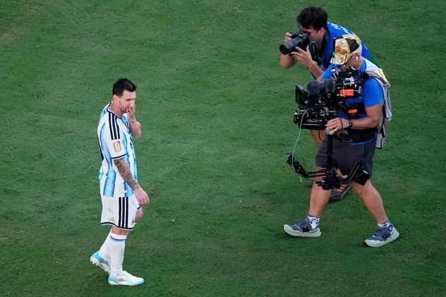 Lionel Messi, en el final del partido que Argentina perdió con España en el Mundial 2026.