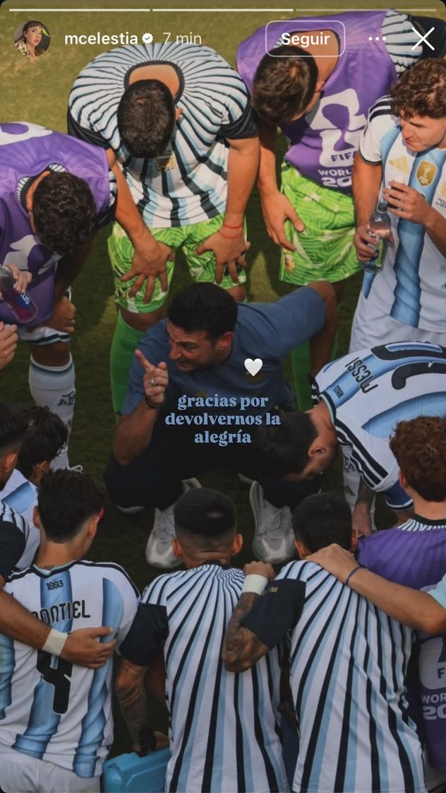 El mensaje mundialista de Celeste Cid.