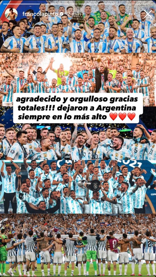 El mensaje mundialista de Franco Colapinto.