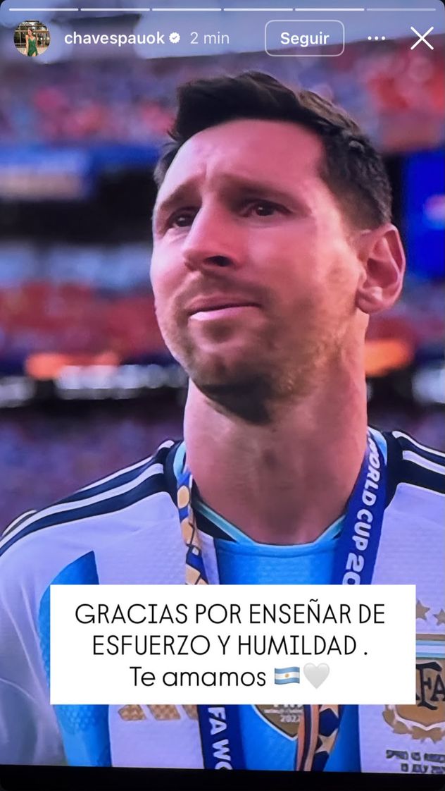 El mensaje mundialista de Paula Chaves.