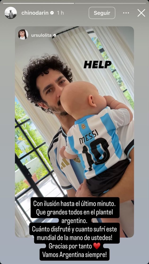 El mensaje mundialista del Chino Darín.