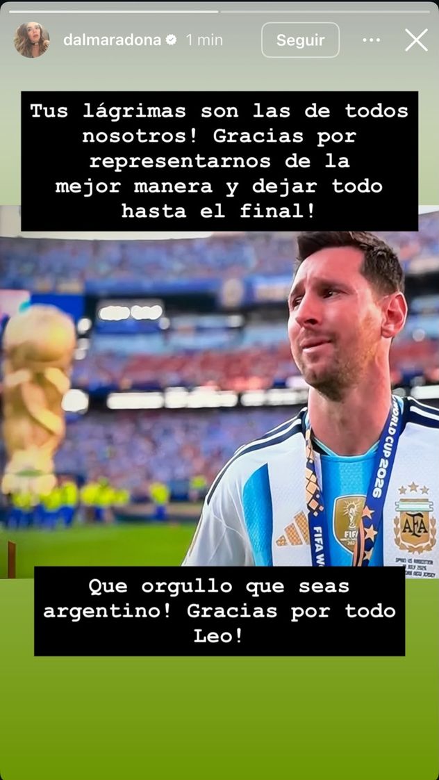 El mensaje mundialista de Dalma Maradona.