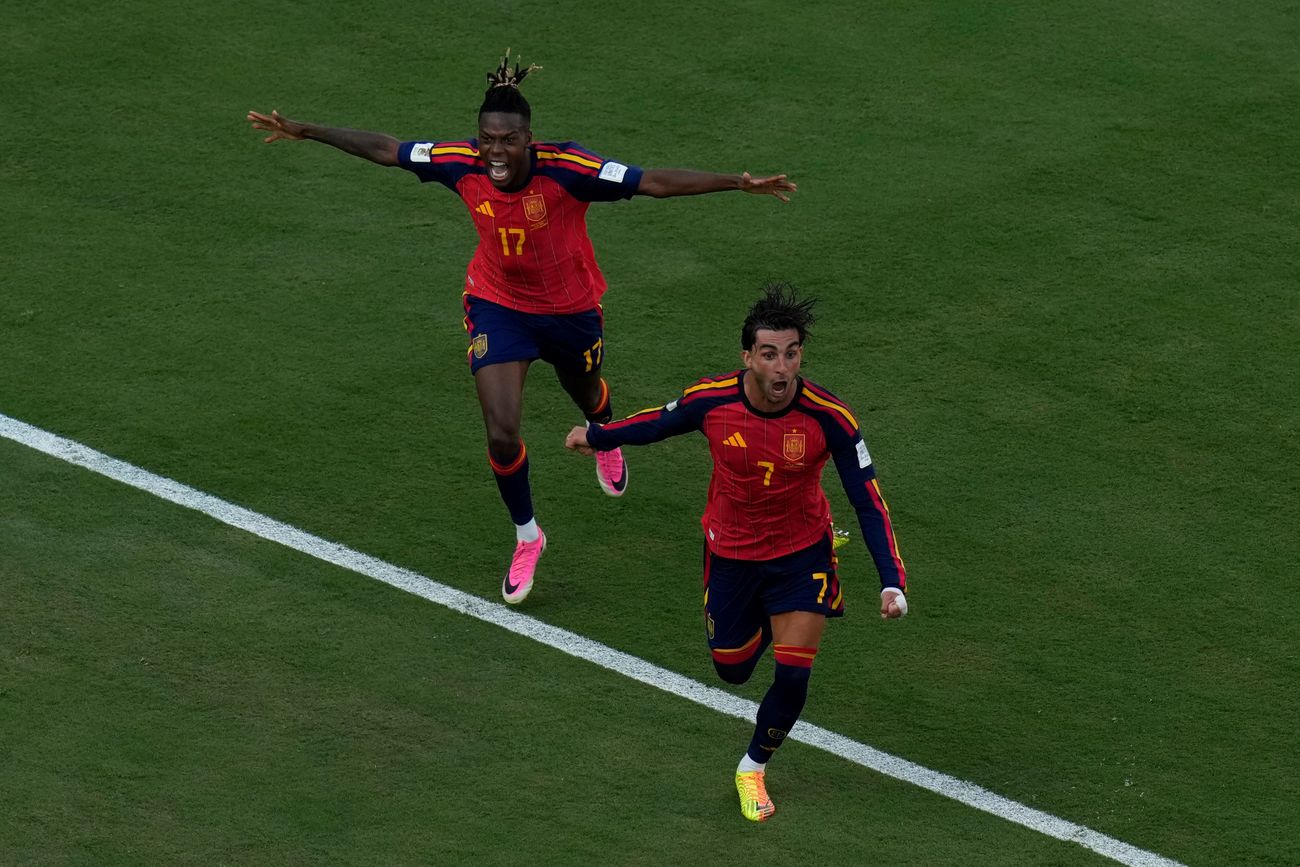 Celebración de Ferran Torres.