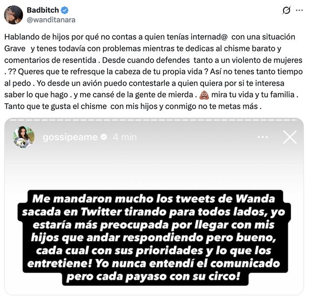 Wanda Nara cuestionó a Pochi de Gossipeame por subirse a las críticas de Méndez