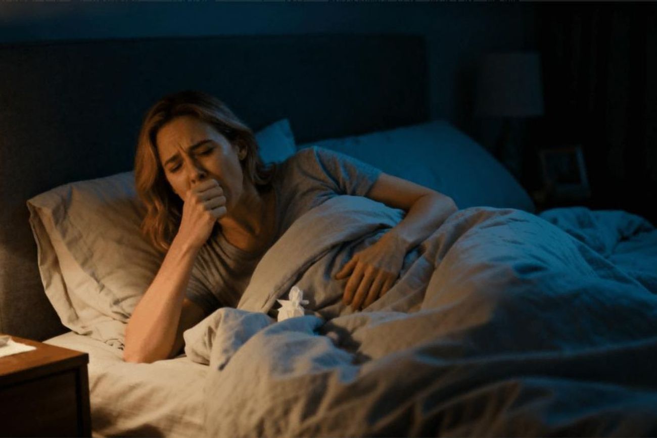 La tos nocturna suele aparecer con más fuerza al acostarse y puede dificultar el sueño durante los meses más fríos.