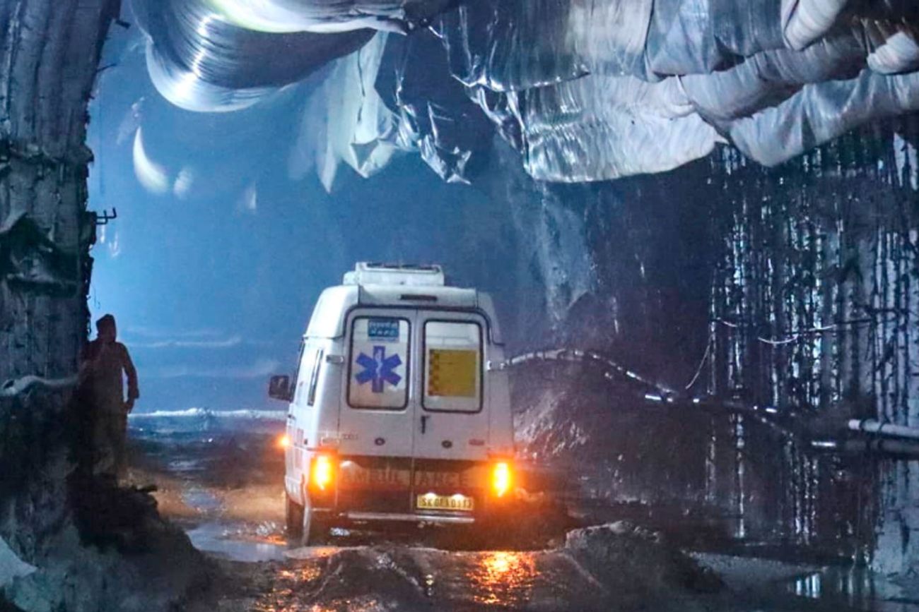 Desastre en el túnel. (Government of Sikkim vía AP)