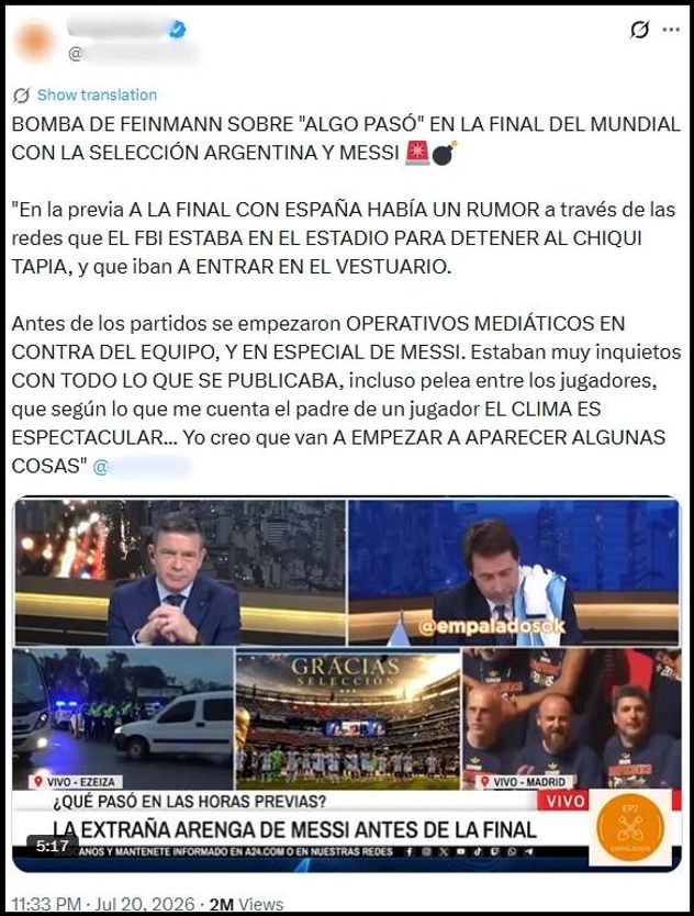 Las teorías conspirativas en torno a la Copa del Mundo.