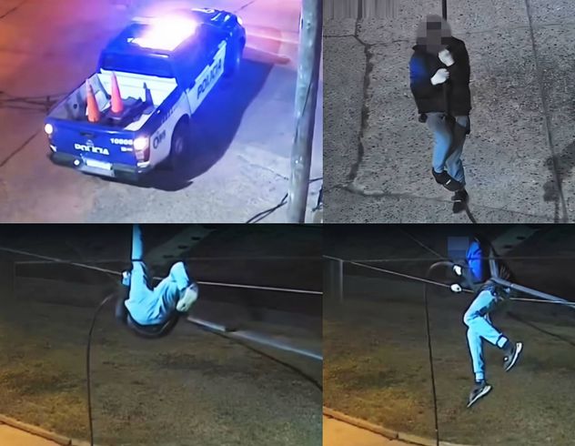 El ladrón "equilibrista" en Córdoba capital. (Policía)