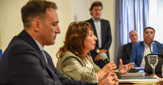 Marta Cáceres de Bollati preside una sesión del Consejo de la Magistratura.