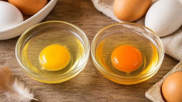 El tono de la yema varía según la dieta de la gallina y no necesariamente indica que un huevo sea más saludable que otro.