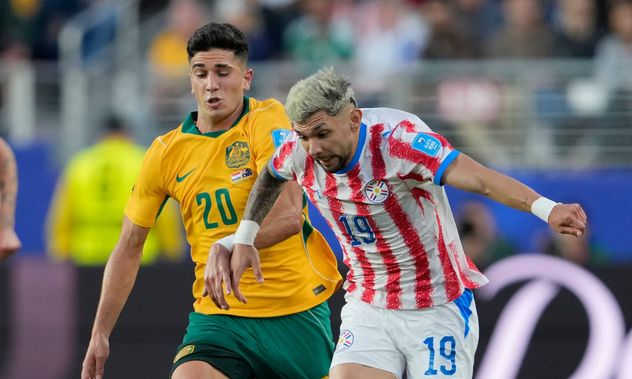 Cristian Volpato durante el partido con Paraguay.