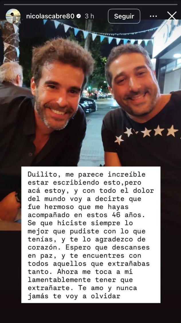 La publicación de Nicolás Cabré.