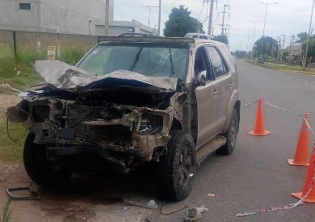 La camioneta que manejaba Lucas Belén.