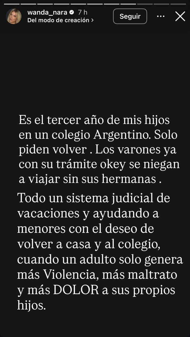 La respuesta de Wanda Nara.