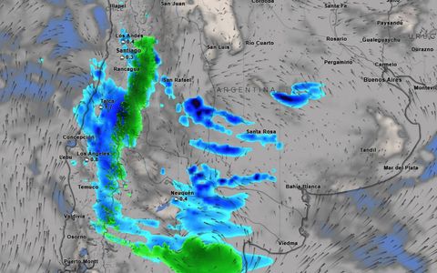 Lluvias y nevadas en Argentina.