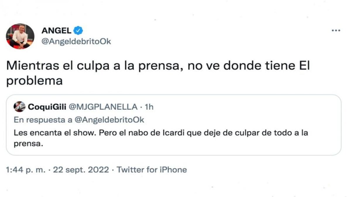Los tuits de Ángel de Brito contra Mauro Icardi