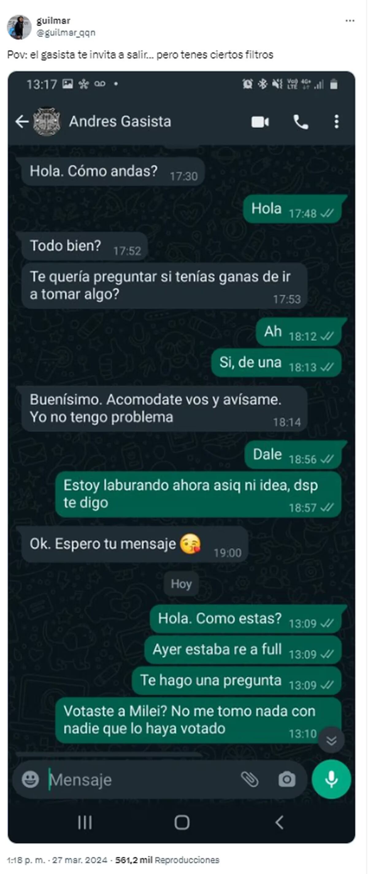 Posteo viral. (TN)