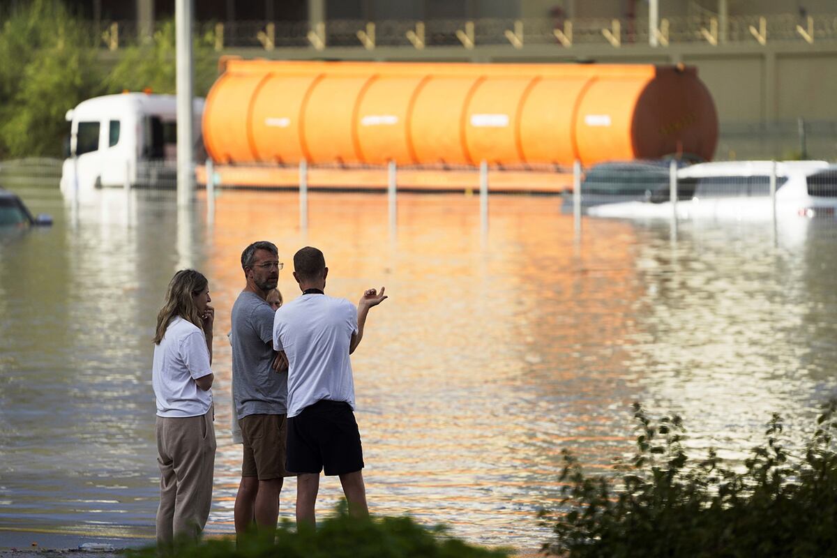 Lluvias en Dubái. (AP/Jon Gambrell)