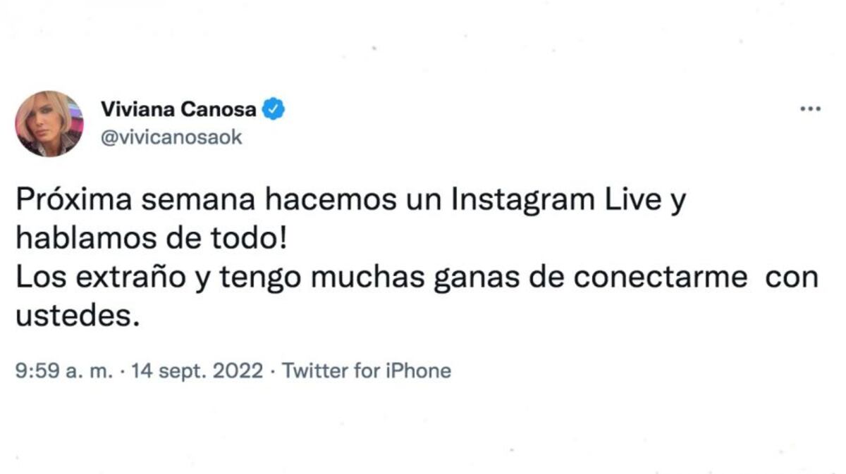 El tuit de Viviana Canosa que revolucionó a sus seguidores.