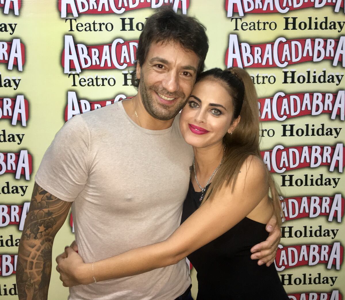 Silvina Luna, junto a su Gustavo Conti, compañero de reality y amigo. (La Voz/ Archivo)