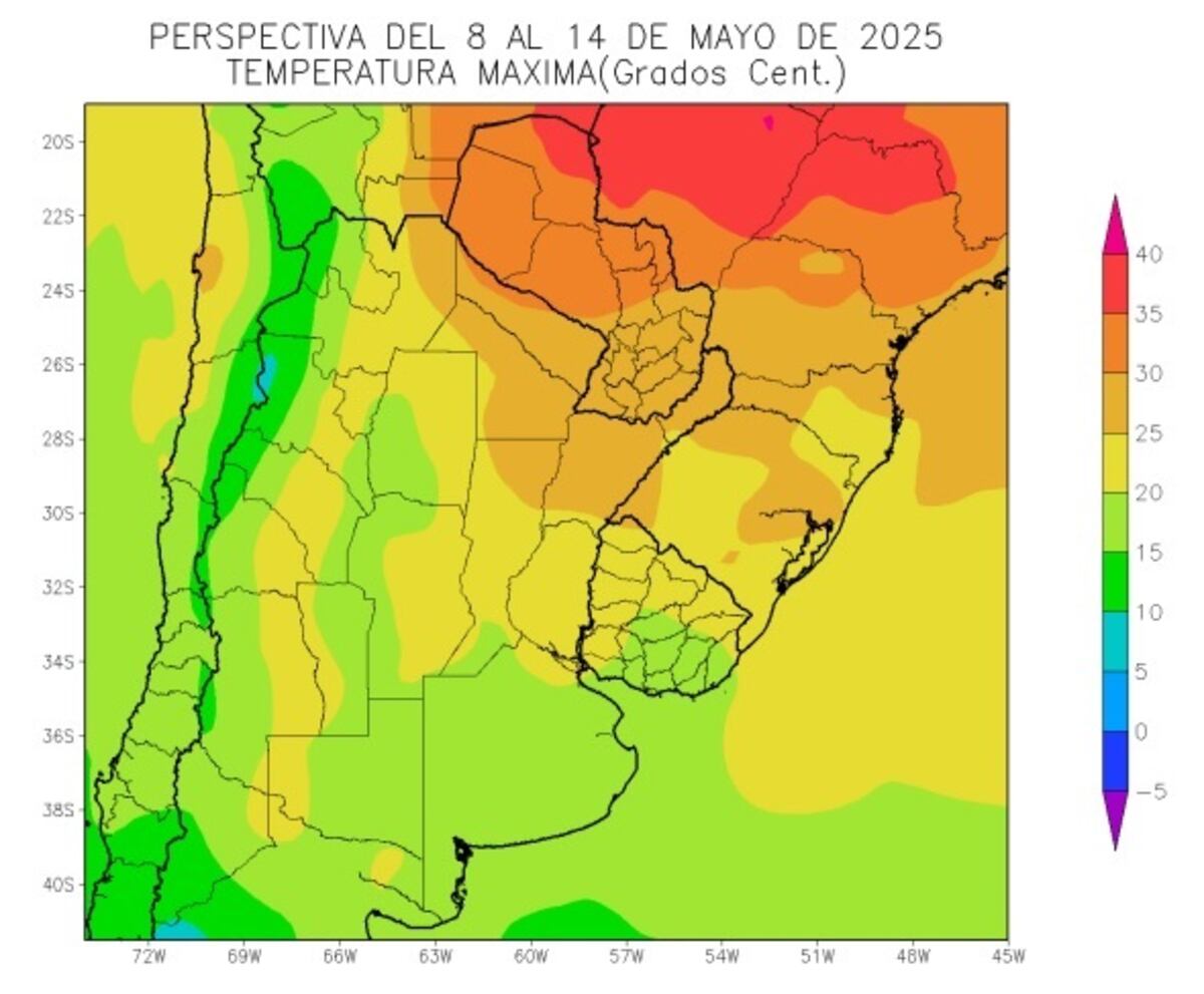 El clima en Córdoba, entre el 8 y el 14 de mayo.
