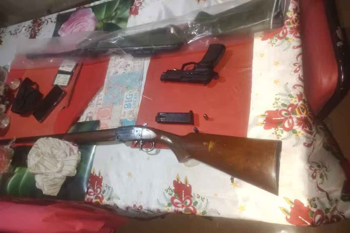 El arsenal que encontraron en la casa del acusado. (Policía de Buenos Aires)