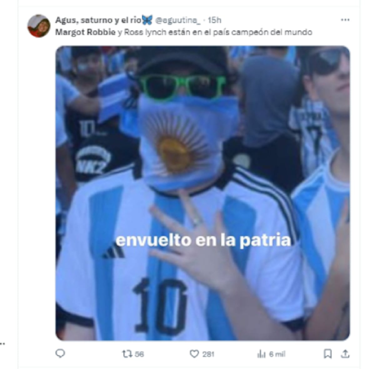 Los memes de Margot Robbie en Argentina. (Captura)