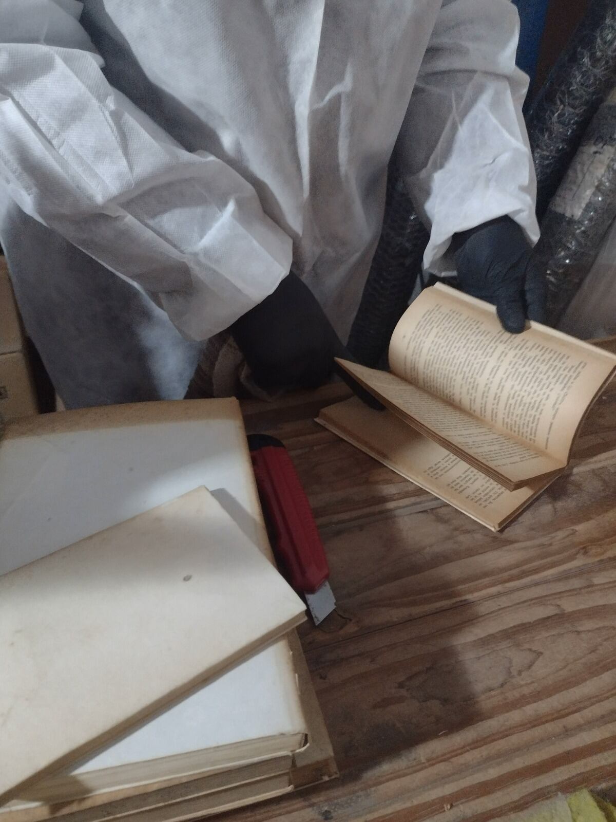 Trabajo de preservación y catalogación de la biblioteca que perteneció al escitor.