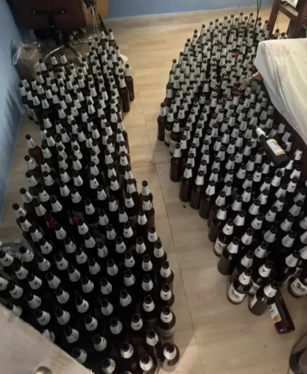 Las cervezas que hallaron en su hogar.