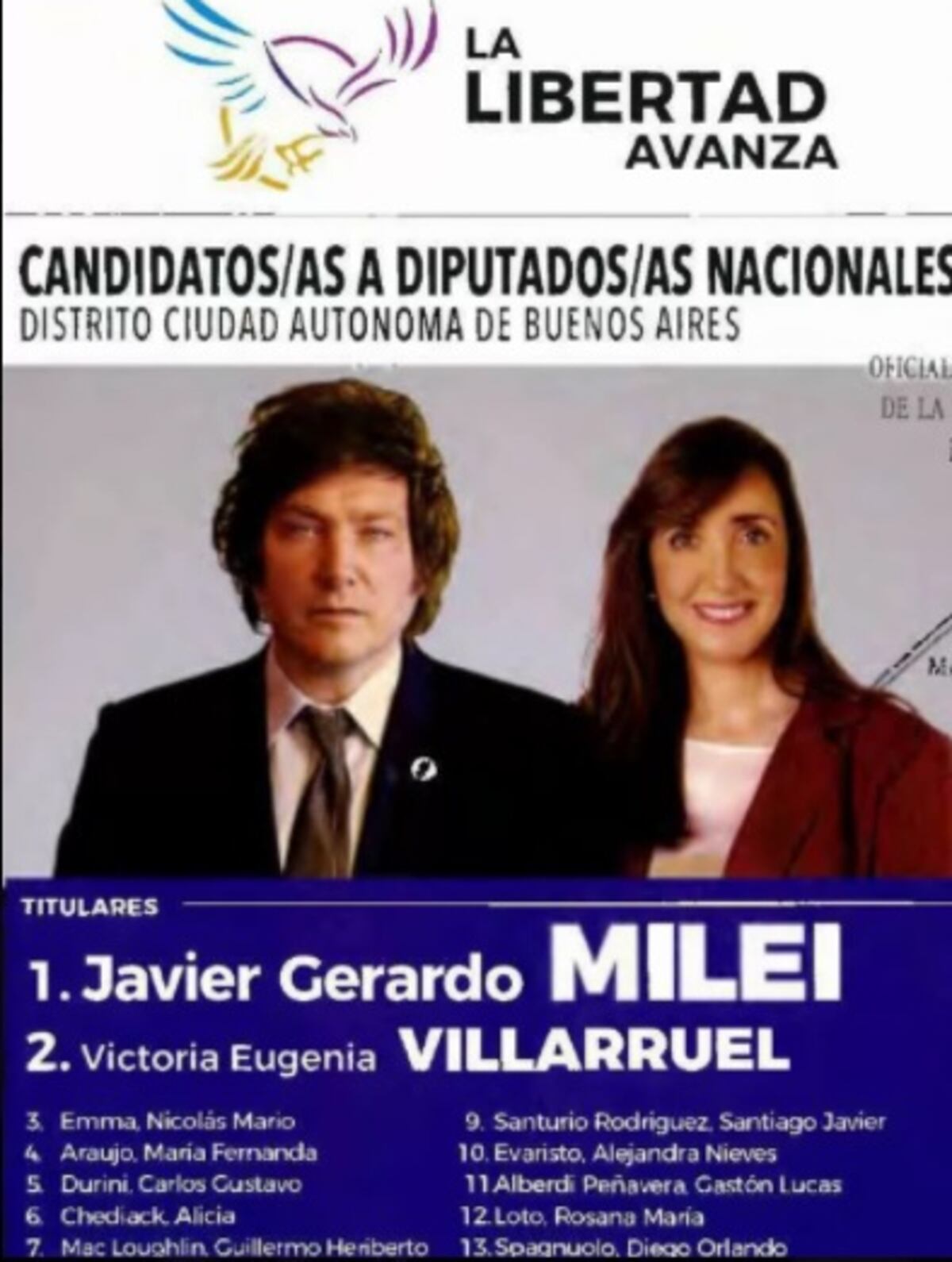 Boleta de Libertad Avanza.
