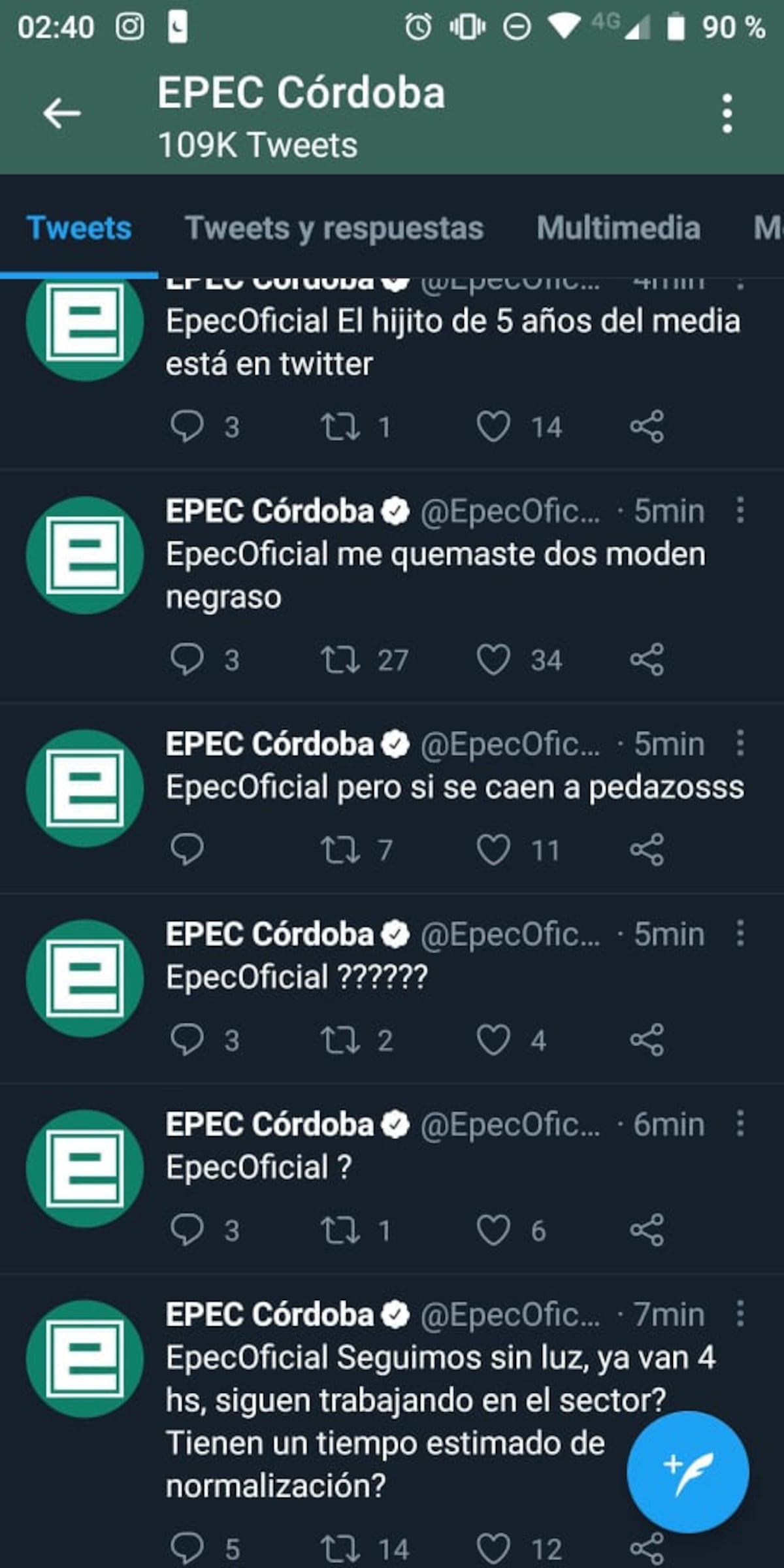 Los mensajes que aparecieron esta madrugada de domingo.