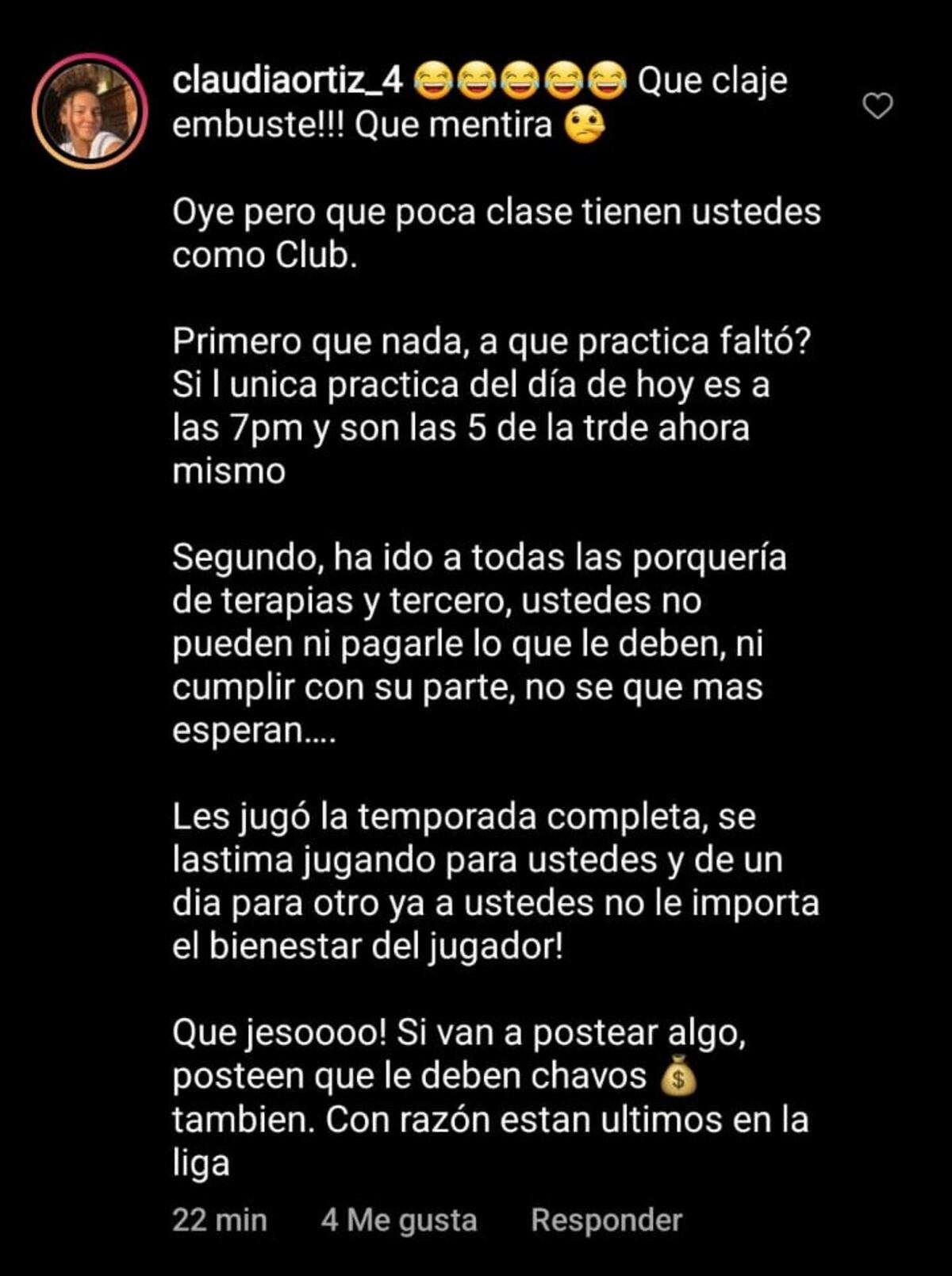 La respuesta en Instagram de la pareja de Jorge Luis Pacheco.