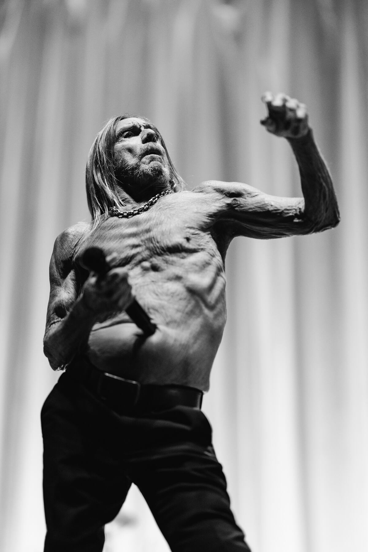 Iggy Pop, desaforando en el porteño Movistar Arena. (DF Entertainment/ Gonzalo López)