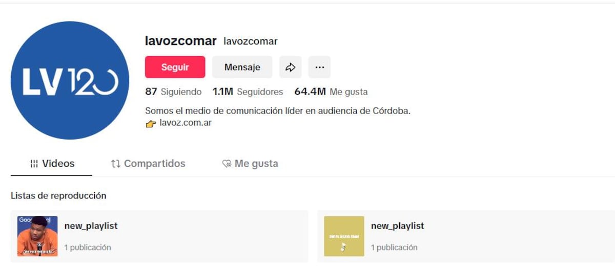 La Voz, líder en TikTok en Córdoba.