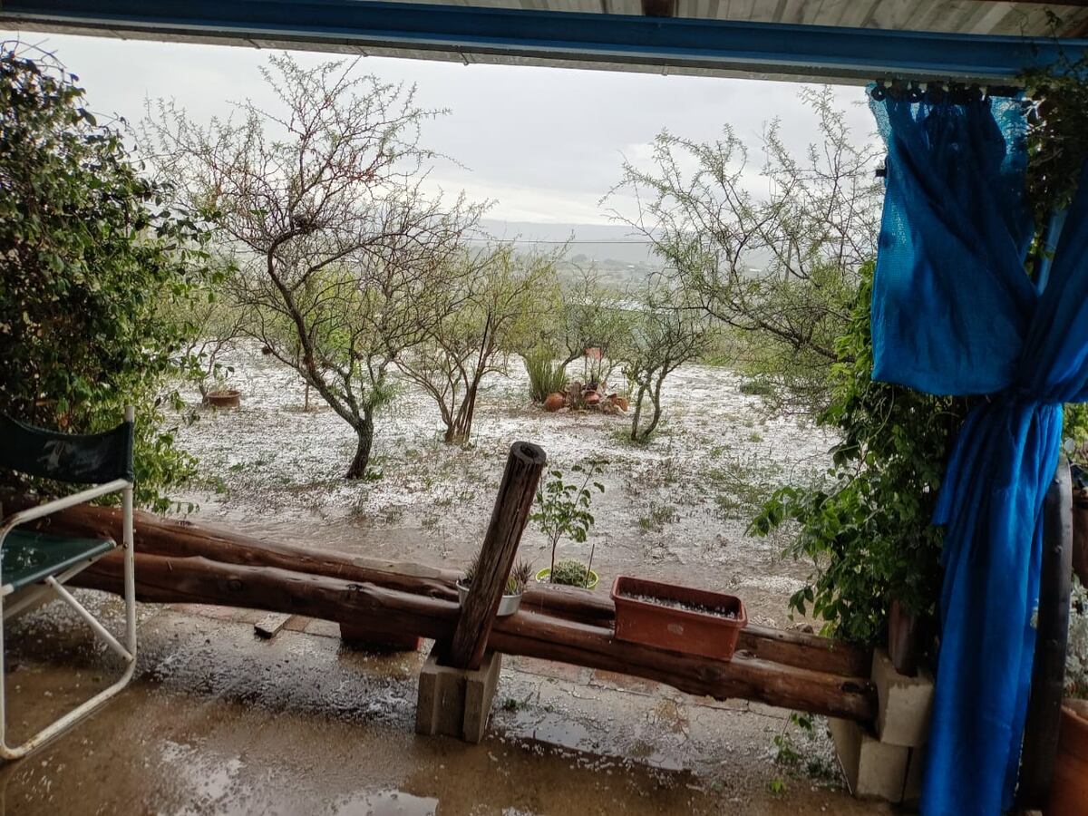 Granizo en Tanti (Gentileza).