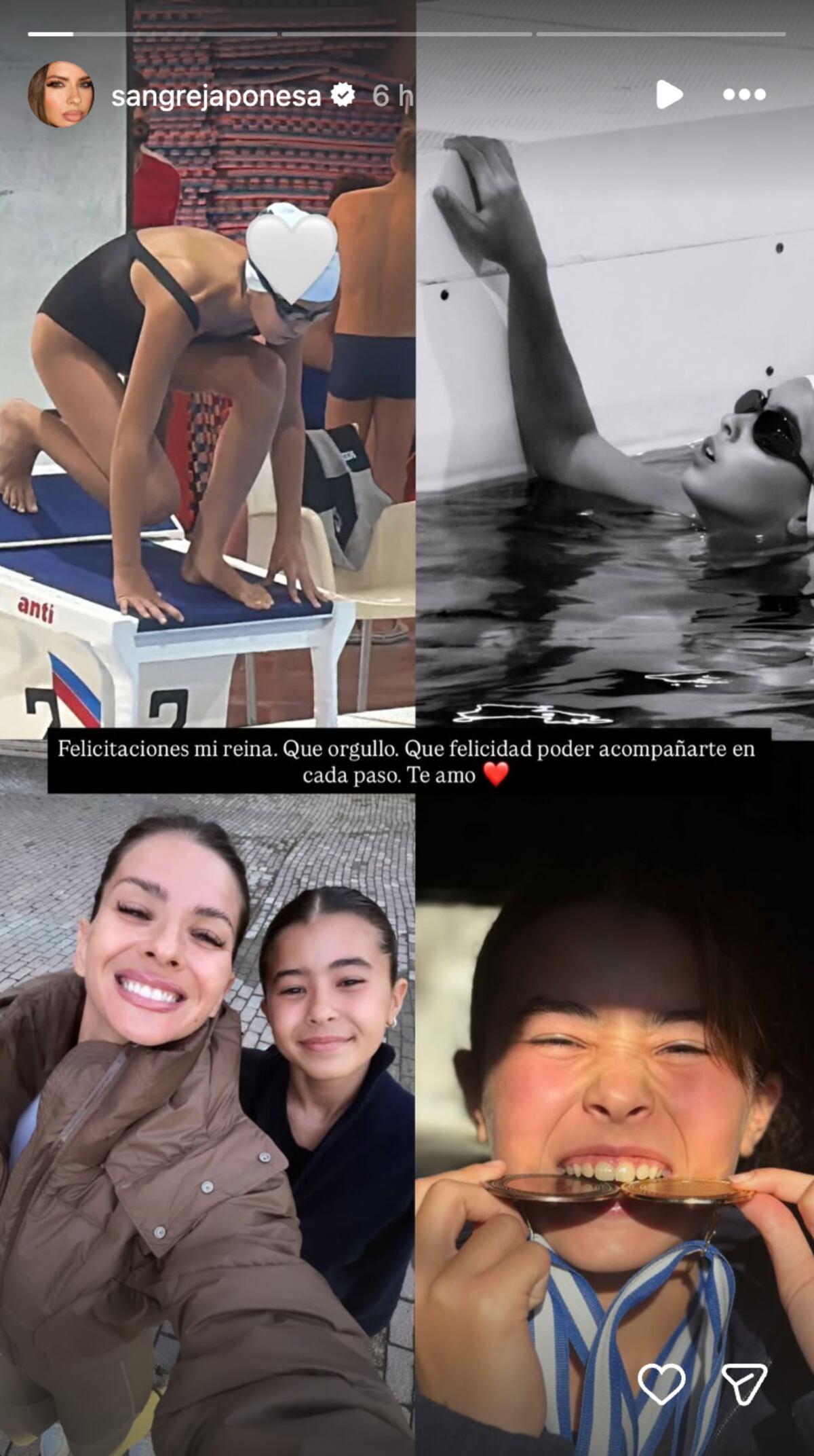 La historia que subió la China Suárez del logro de su hija en una competencia de natación. (Foto: Captura de pantalla)