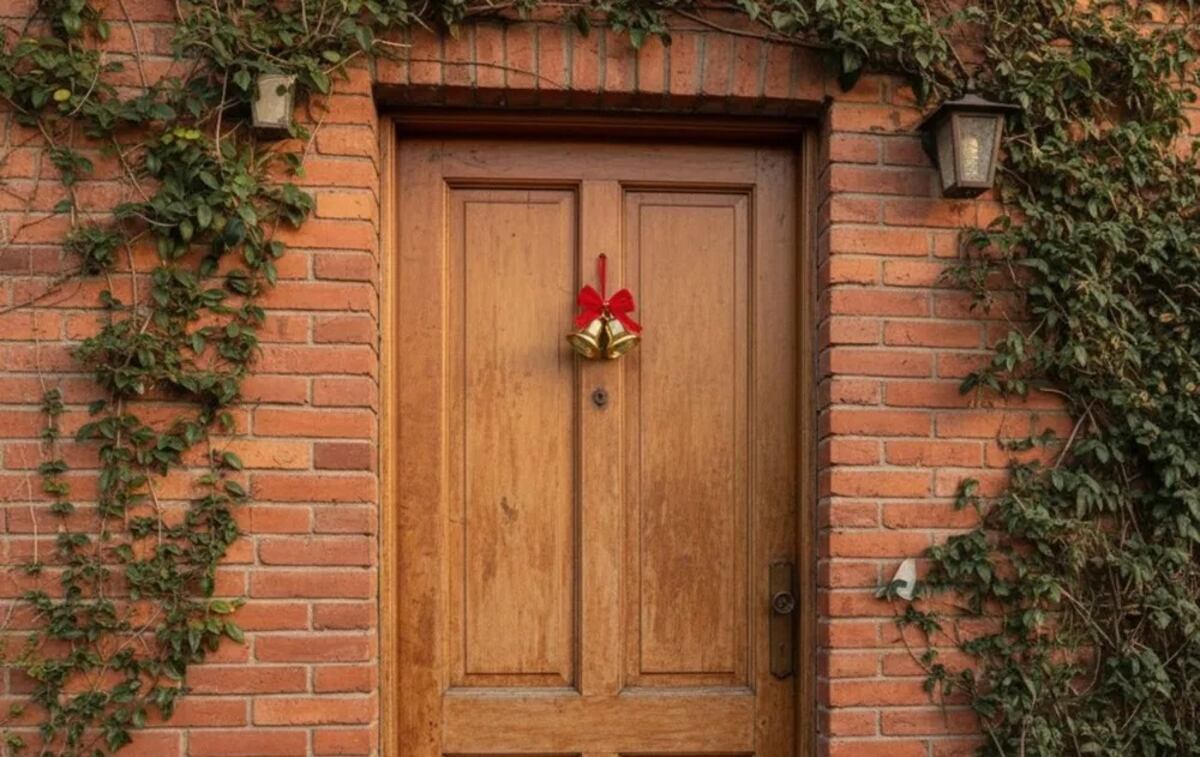 El significado de la campana con cinta roja en la puerta en Navidad
